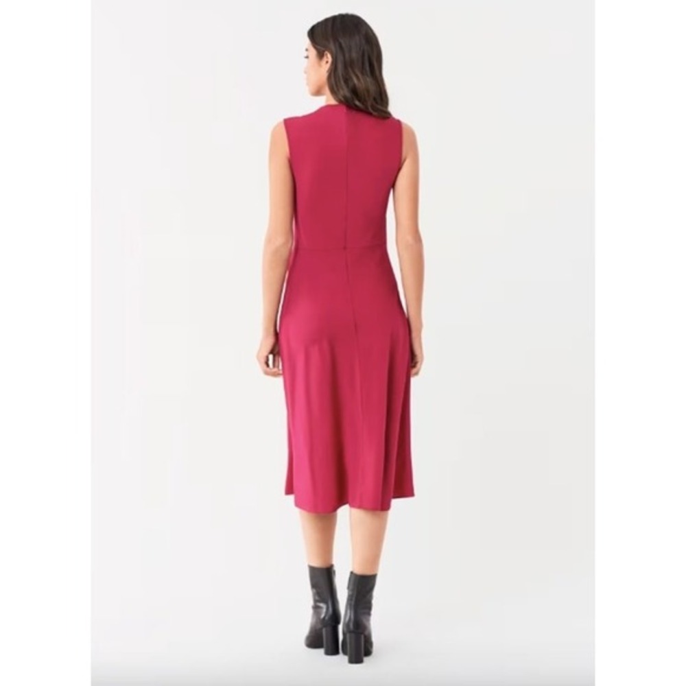 Diane Von Furstenberg Slip Dress Womens 12 Magenta Satin Katrita Sleeveless Wrap - Picture 7 of 17